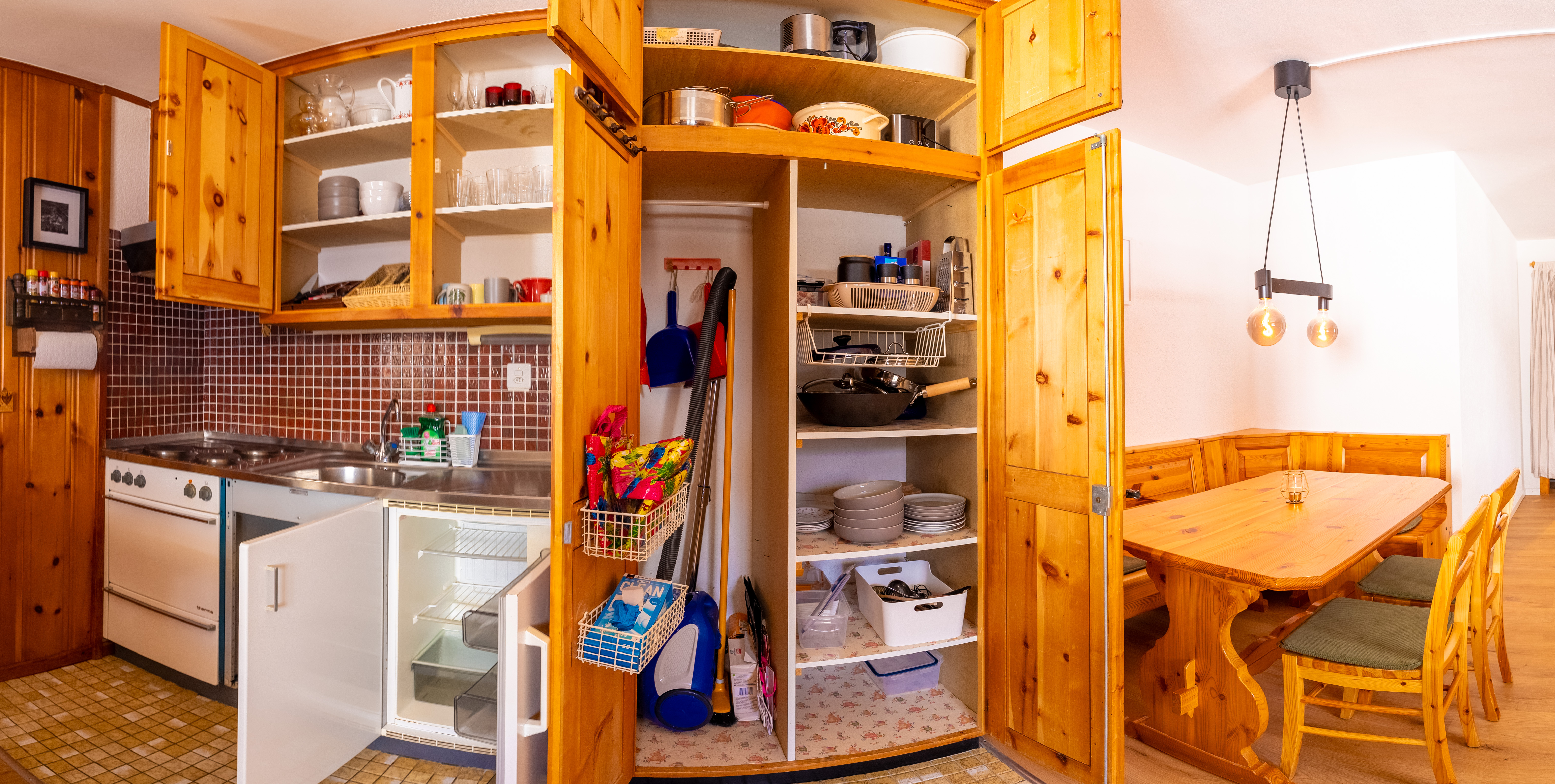 Kitchen view with appliances